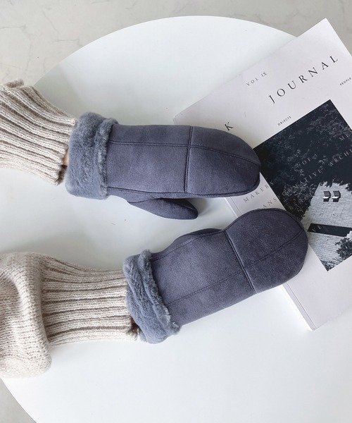 AS KNOW AS（アズノゥアズ） 手袋 ムートン風ミトン レディース