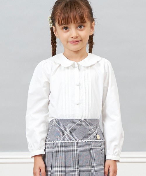 KP(キッズ) - トップ ティーシャツ スカロップ襟トップ(110〜130) キッズ 小わっぱ服 うしろ帯 子ども服、シューズ-ベビー、キッズ、マタニティ-シャツ、ブラウス