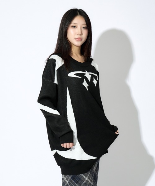 tinkerend ニット セーター y2k Star Motif Knit / スターモチーフ 