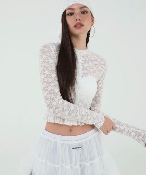 カーディガン 「Uglyshadow」LACE FRILL CARDIGAN レディース UGLY SHADOW カーディガン 「Uglyshadow」LACE FRILL CARDIGAN