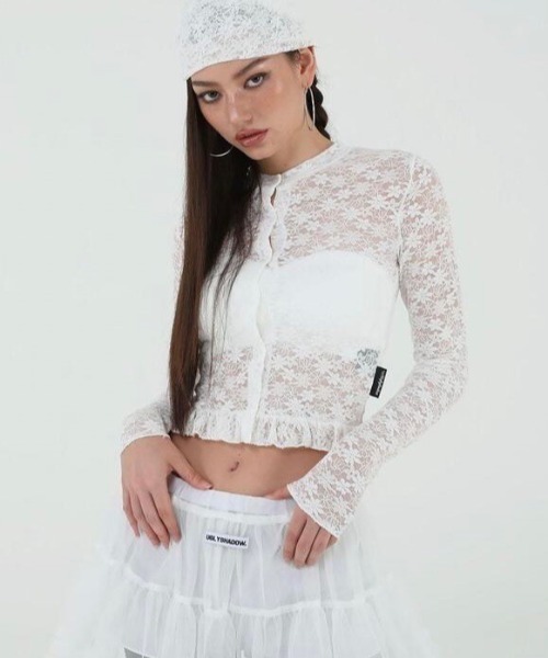 カーディガン 「Uglyshadow」LACE FRILL CARDIGAN レディース UGLY SHADOW カーディガン 「Uglyshadow」LACE FRILL CARDIGAN