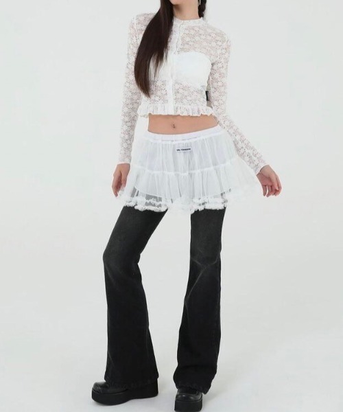 カーディガン 「Uglyshadow」LACE FRILL CARDIGAN レディース UGLY SHADOW カーディガン 「Uglyshadow」LACE FRILL CARDIGAN