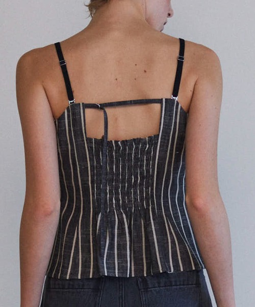 MAISON SPECIAL ブラウス シャツ Stripe Lace Up Bustier