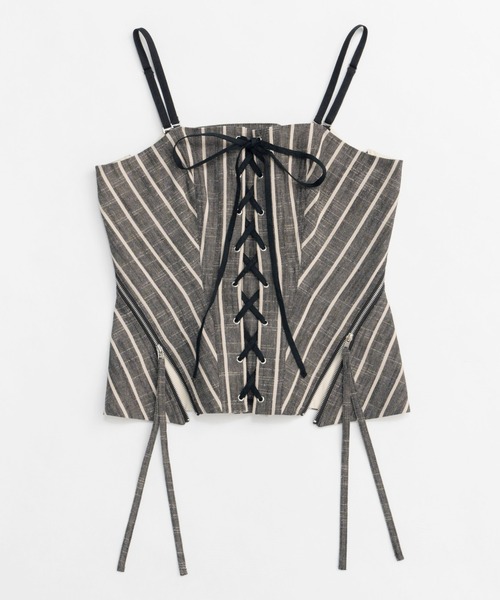 メゾンスペシャル　ストライプビスチェ MAISON SPECIAL ブラウス シャツ Stripe Lace Up Bustier