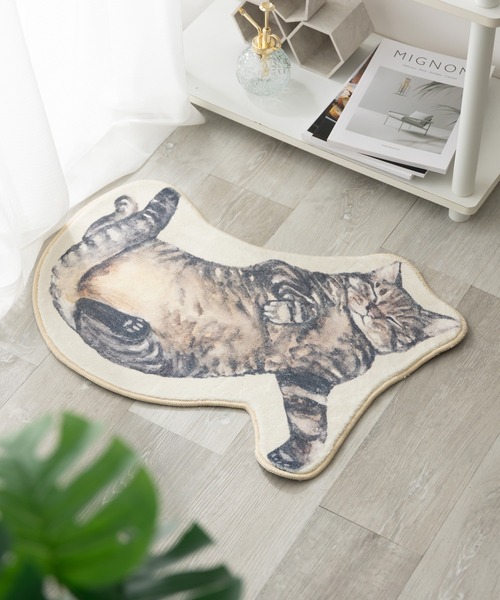 Jubilee（ジュビリー） ラグ ラグマット もこもこ起毛マット ネコ型