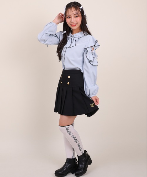 PINKHUNT（ピンクハント） ブラウス シャツ 袖レースアップ シャツ