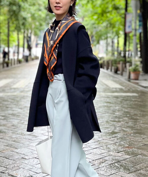 【新品】NOLLEY'S sophi ノーリーズソフィー　コート NOLLEY'S Sophi（ノーリーズソフィー） ノーカラーコート 36 ネイビー