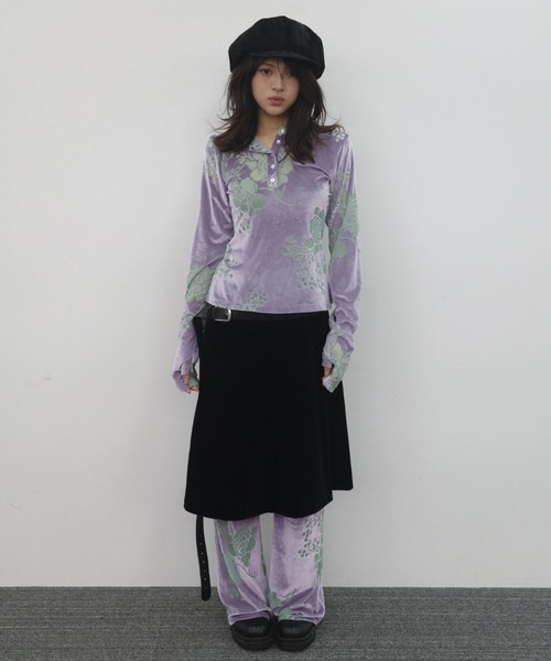 igi OPAL VELOUR PANTS, HOODIE TEE セットアップ igi パーカー OPAL VELOUR HOODIE TEE / ベロアフーディー レディース