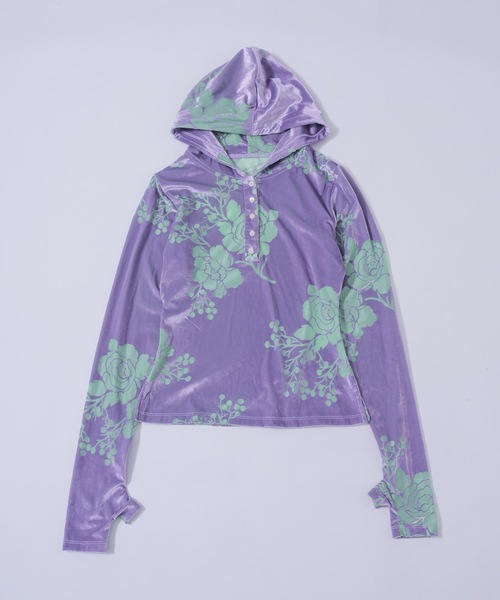 品多く パーカー igi OPAL ベロアフーディー / TEE HOODIE VELOUR トップス