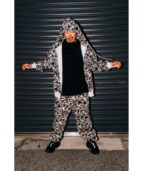KEBOZ パーカー CAMO BB SMALL WAPPEN SWEAT FULL ZIP HOODIE