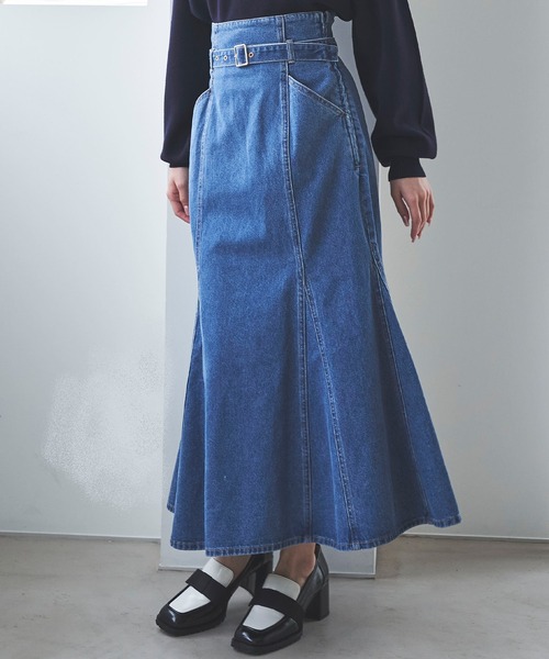 roni jeanz マーメイドスカート　135cm 31 Sons de mode スカート ベルト付きデニムマーメイドスカート