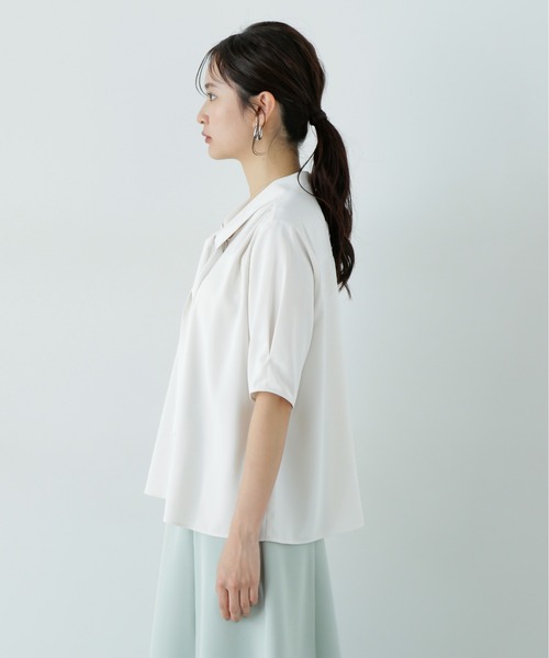 新品 NATURAL BEAUTY ブラウス 白 NATURAL BEAUTY】ギャザー＆フリル取り外しブラウス/ホワイト