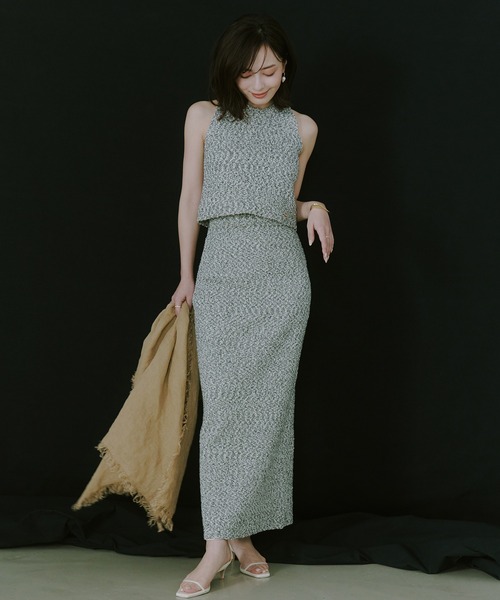anuans アニュアンス ネップニットセットアップ　スカート アニュアンス anuans ネップニットセットアップ （BEIGE