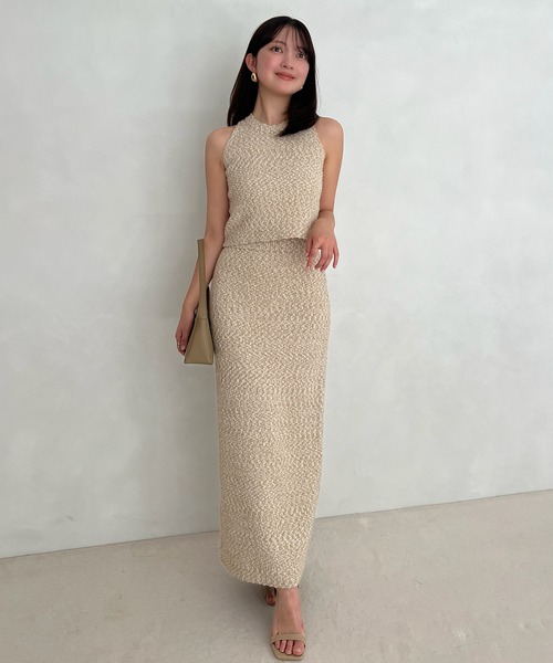 anuans（アニュアンス） ワンピース ネップニットセットアップ