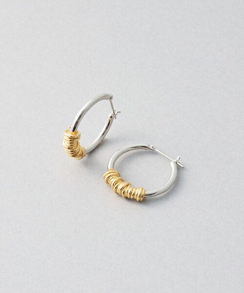 Jouete ピアス フープピアス コイル コンビカラー レディース