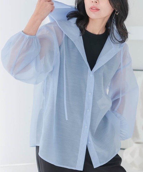 パーカー ビッグフードシアーシャツパーカー レディース : ZOZOTOWN