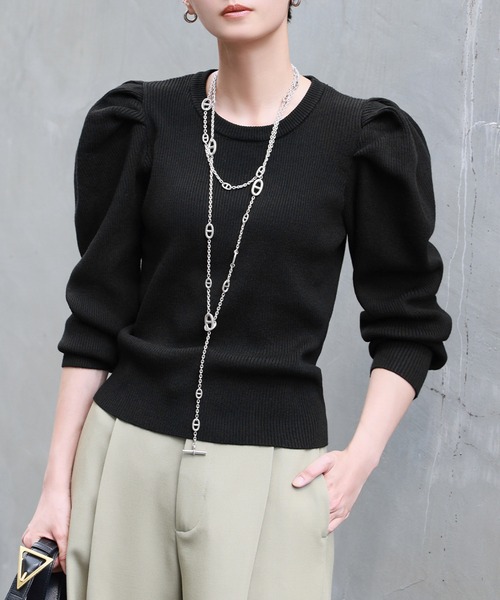 「ELFRANK」 長袖ニット FREE グレー レディース_画像9