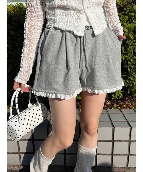 3.1 Phillip Lim レースパンツ　ショートパンツ　スウェットパンツ パンツ レーススウェットショートパンツ レディース : ZOZOTOWN