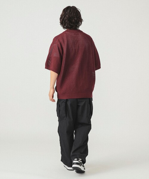 beams メッシュニットポロ　Lサイズ BEAMS（ビームス）メッシュ ニット ポロシャツ（トップス ニット