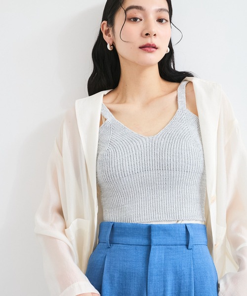【WEB限定】スパンコールニットビスチェ VIS キャミソール スパンコールニットビスチェ : ZOZOTOWN Yahoo