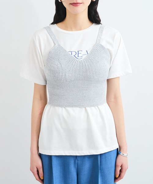 VIS キャミソール スパンコールニットビスチェ : ZOZOTOWN Yahoo