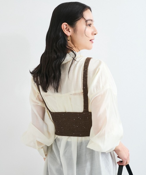 【WEB限定】スパンコールニットビスチェ VIS キャミソール スパンコールニットビスチェ : ZOZOTOWN Yahoo