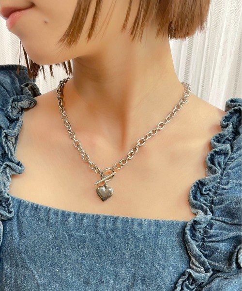 rae ネックレス 「rae」OTバックルハートモチーフチェーンネックレス