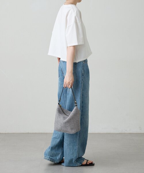 美品✨️russet ラシット デニム風 ショルダーバッグ 保存袋付き □極美品 russet ラシット デニム スマホショルダー ショルダー