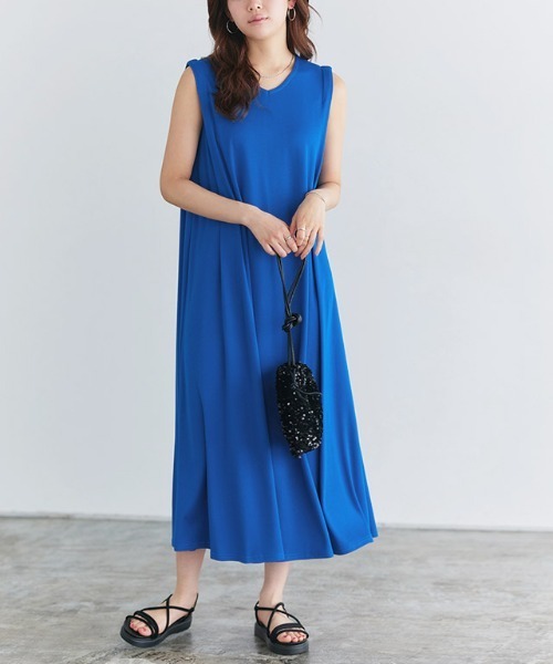 パラスパレスvmヴーム　リネン混　ノースリーブ　タック　ロングワンピース　ブルー 楽天市場】WINSOME Liberty ウィンサムリバティベルギー リネン