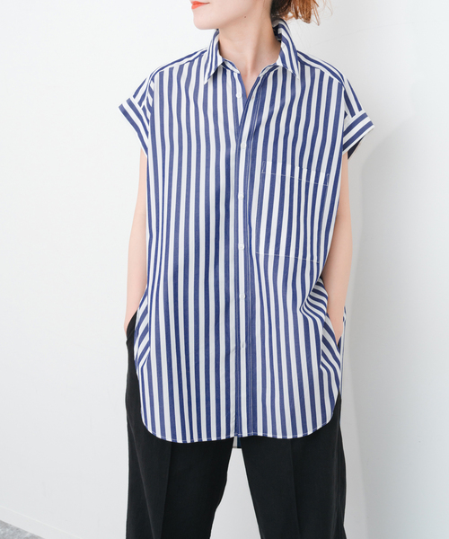 Spick and Span フレンチスリーブロングシャツ フレンチスリーブロングシャツ（シャツ／ブラウス）｜Spick and