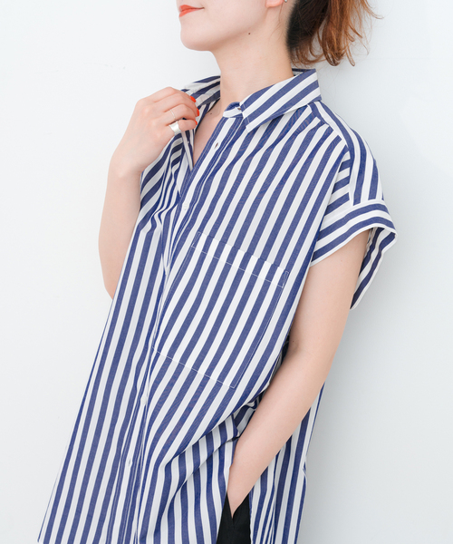 Spick and Span フレンチスリーブロングシャツ フレンチスリーブロングシャツ（シャツ／ブラウス）｜Spick and
