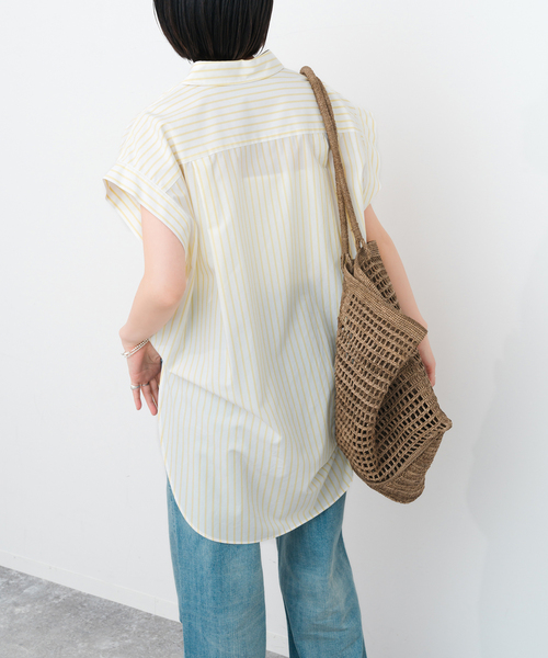 Spick＆Span ブラウス シャツ フレンチスリーブロングシャツ