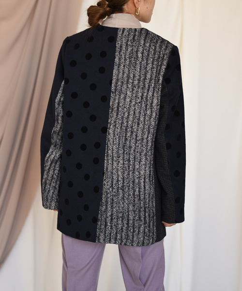 Eimee Law（エイミーロウ） ノーカラージャケット 38 ネイビー