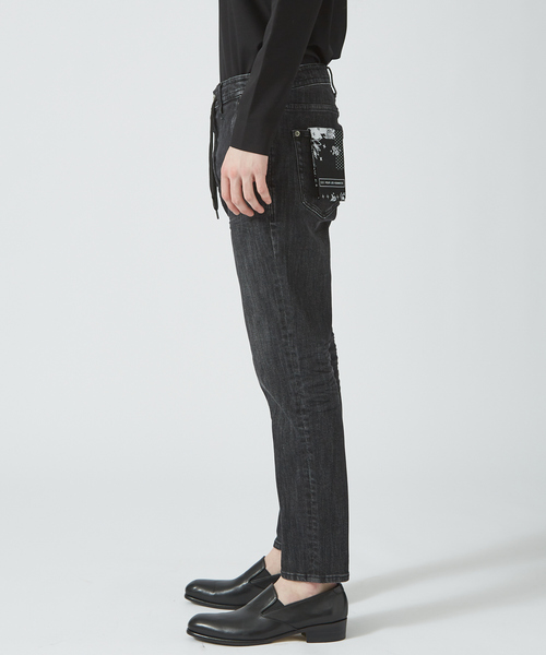 5351 POUR LES HOMMES ダメージ加工デニムスキニーパンツ　46 5351 POUR LES HOMMES 「5351 HOMMES」 加工スキニーデニム