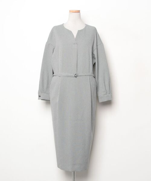 【UNTITLED】ワンピース サイズ44　冬用 洗える/ゆったり/前開き】シャツワンピース（マキシ・ロング