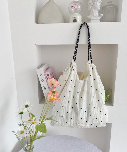 Mignonjour トートバッグ 大きめ Mignonjour/フラワードットトート