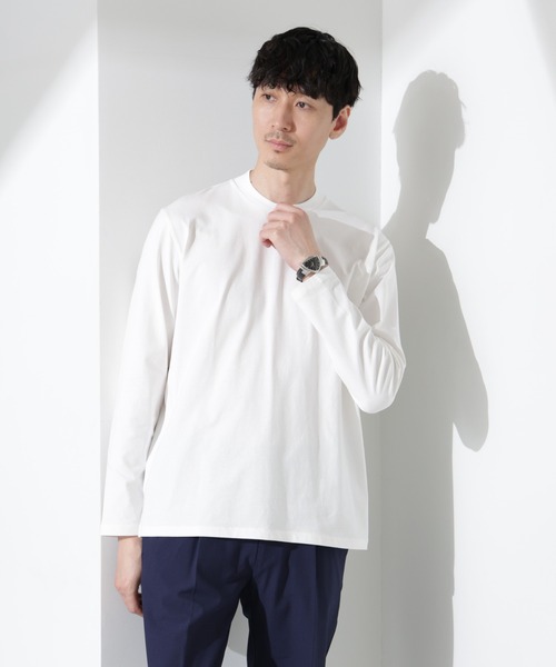 「NANO universe」 長(zhǎng)袖Tシャツ S ライトグリーン メンズ