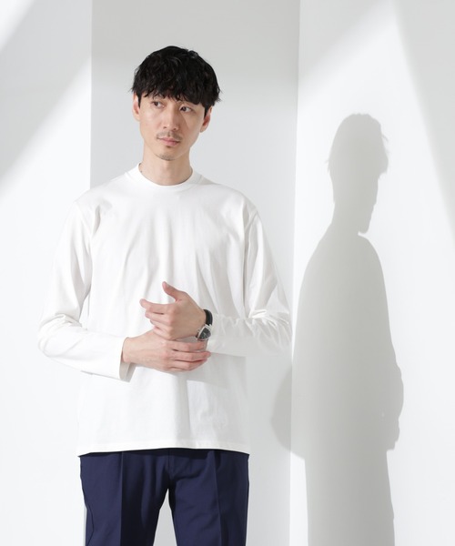 「NANO universe」 長(zhǎng)袖Tシャツ S ライトグリーン メンズ