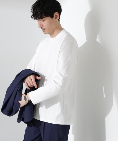 「NANO universe」 長(zhǎng)袖Tシャツ S ライトグリーン メンズ
