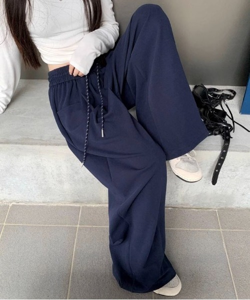 スウェットパンツ ジャージ フロントポケット スウェットワイドパンツ