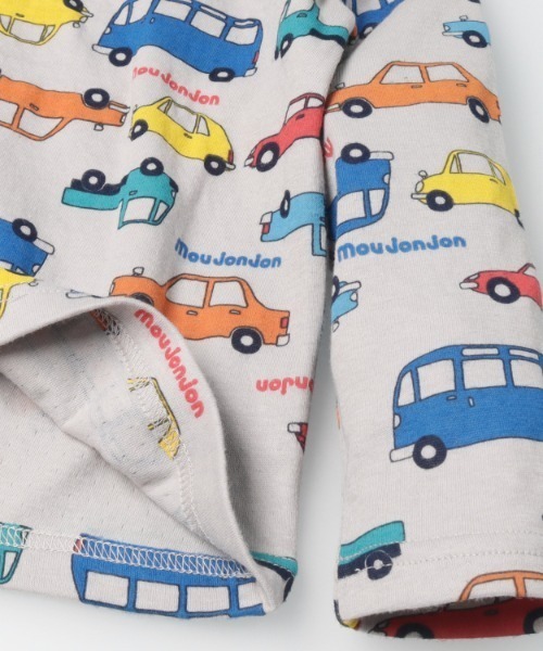 moujonjon（ムージョンジョン） tシャツ 動物・車総柄接結長袖Tシャツ 