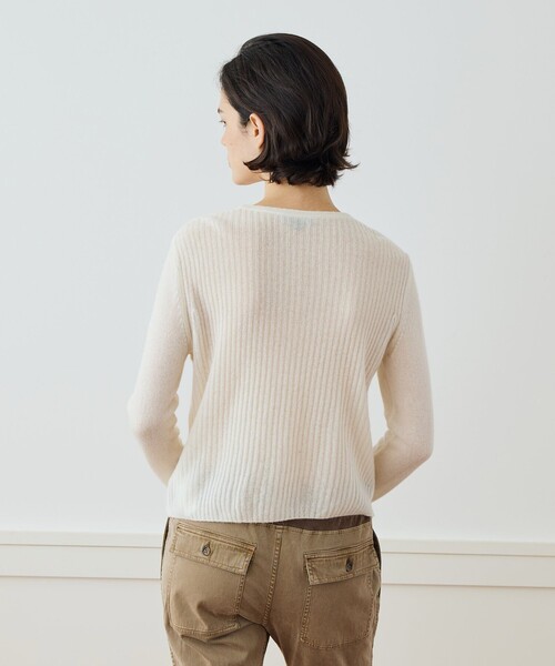 JAMES PERSEカシミヤブレンドクルーネックカットオフ長袖リブニットUSA JAMES PERSE - JAMES PERSEカシミヤブレンドクルーネックカットオフ
