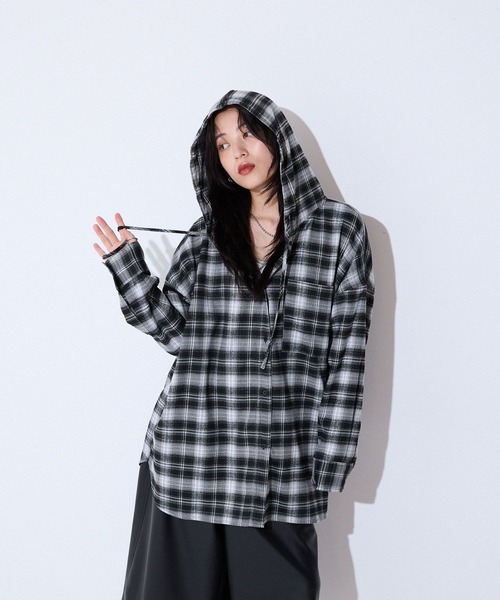 パーカー チェックBIGフーディ/599185 レディース | JEANASIS | 09