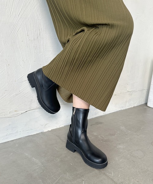 ノイエザマーケット（neue the market）/【レイン対応】タンクソールショートブーツ/TM25634 NEUE THE MARKET ブーツ 「レイン対応」タンクソールショートブーツ