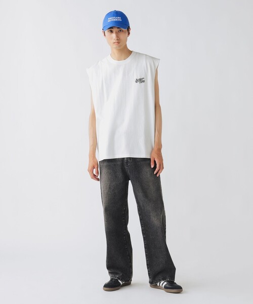 「BEAMS HEART」 加工デニムパンツ MEDIUM ブラック メンズ