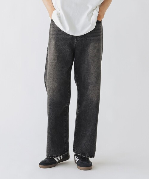 「BEAMS HEART」 加工デニムパンツ MEDIUM ブラック メンズ