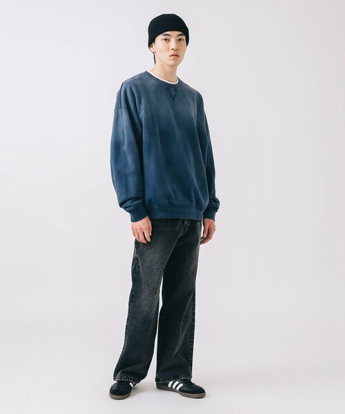 「BEAMS HEART」 加工デニムパンツ MEDIUM ブラック メンズ