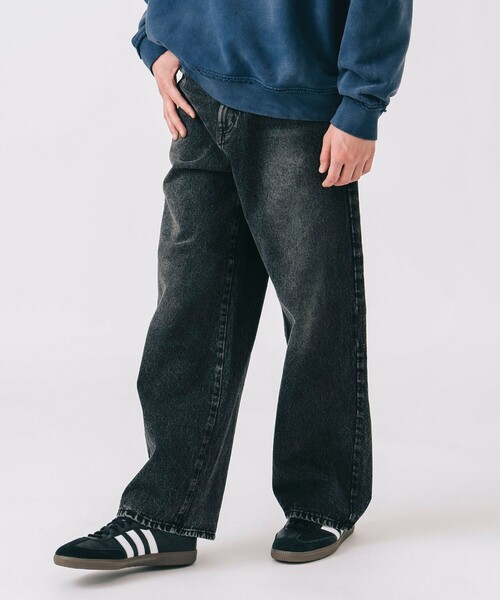 「BEAMS HEART」 加工デニムパンツ MEDIUM ブラック メンズ