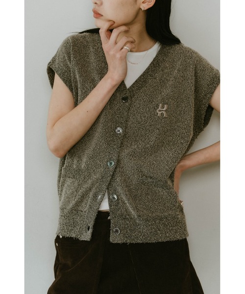 クヌースマーフ ジレ Knuth Marf ベスト ジレ Vneck logo knit vest レディース