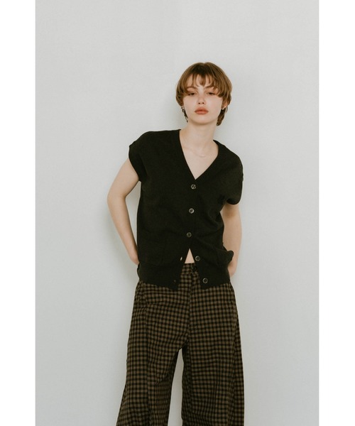 クヌースマーフ ジレ Knuth Marf ベスト ジレ Vneck logo knit vest レディース